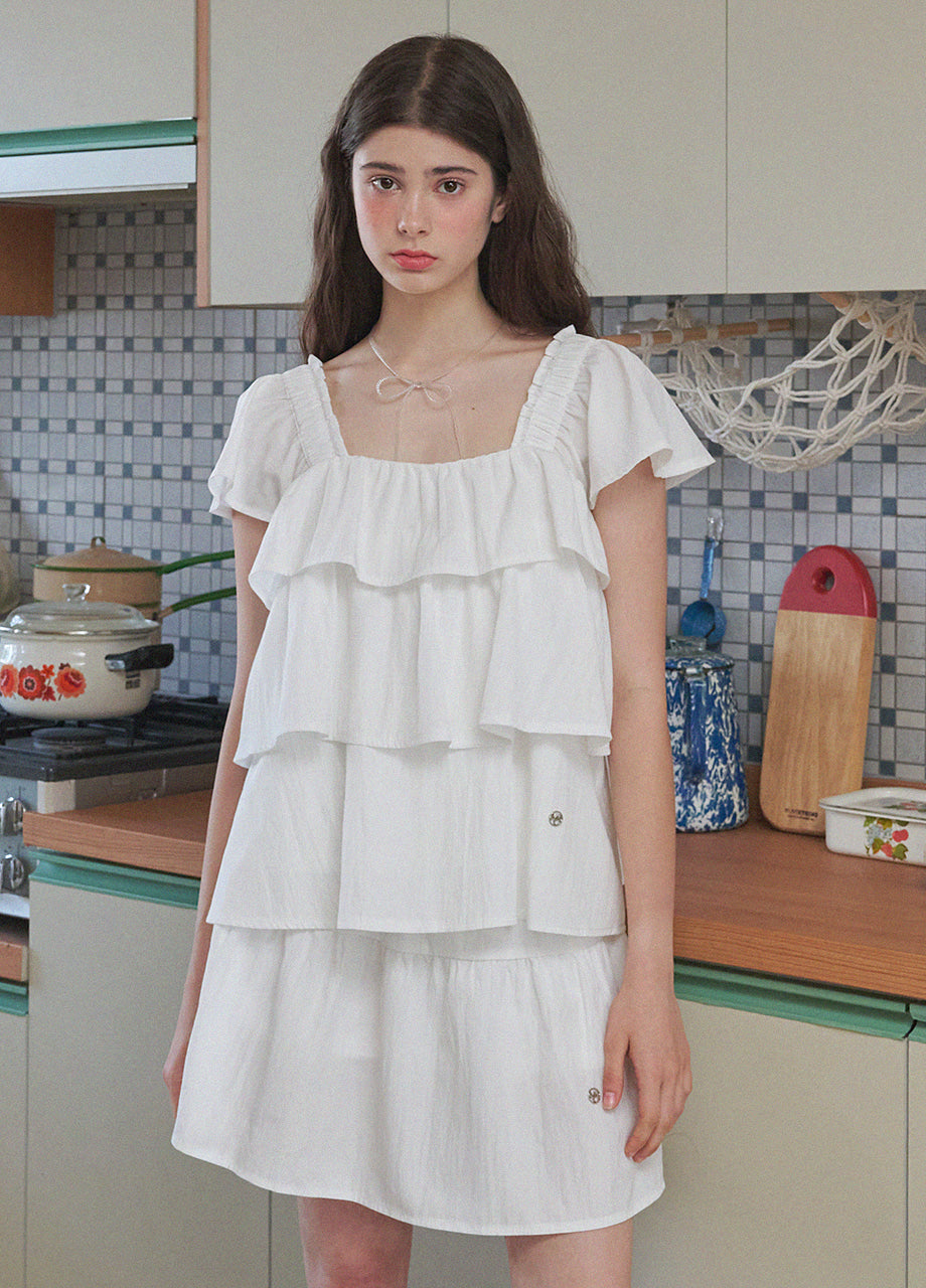 Calista Frill Collar Shirt in Skylar