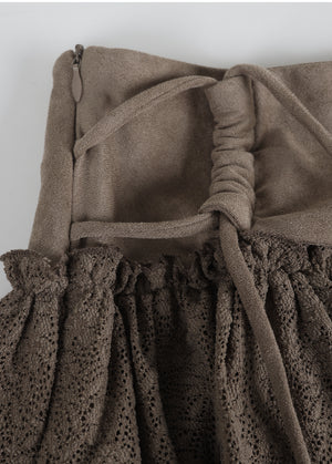 Agata Suede Cancan Mini Skirt