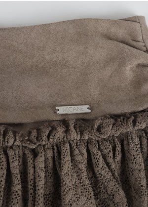 Agata Suede Cancan Mini Skirt