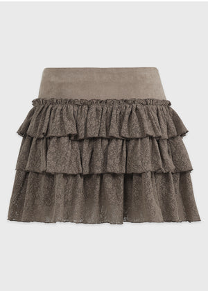 Agata Suede Cancan Mini Skirt
