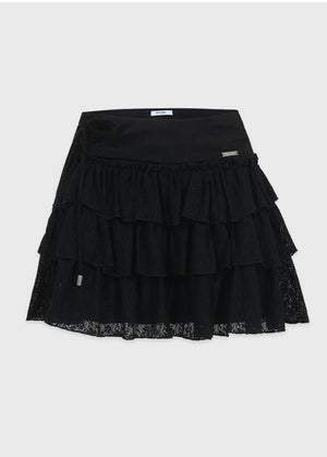 Agata Suede Cancan Mini Skirt