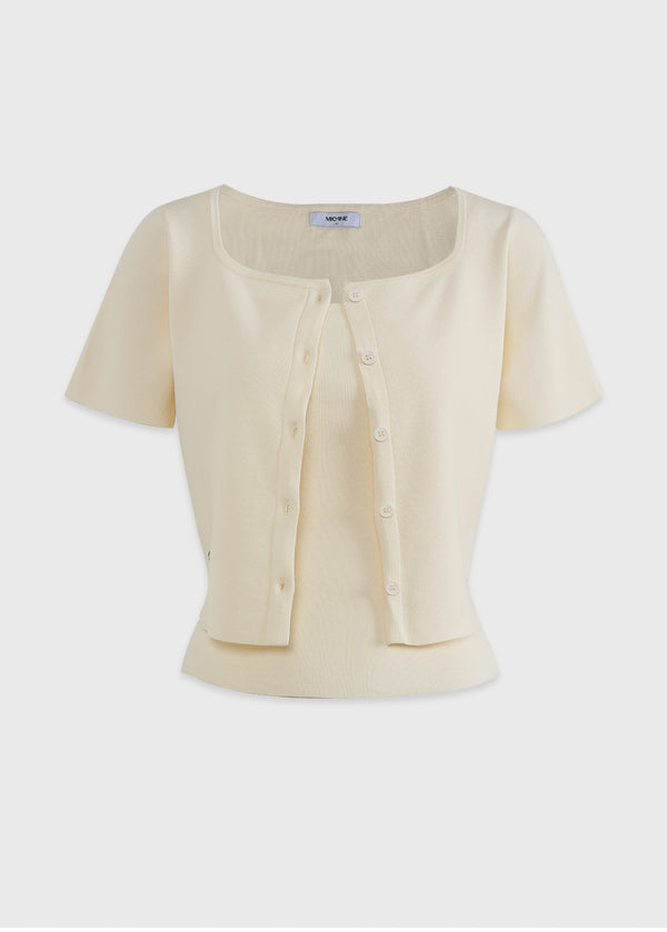 Alyssa Crop Cadigan-Sleeveless Setup