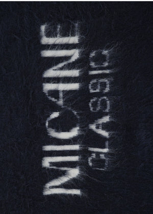Balmy Logo Round-neck Hair Knit Navy