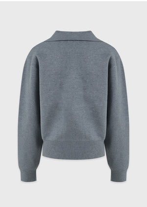 Base Open Collar Loose Fit Knit