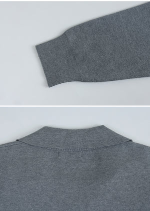 Base Open Collar Loose Fit Knit