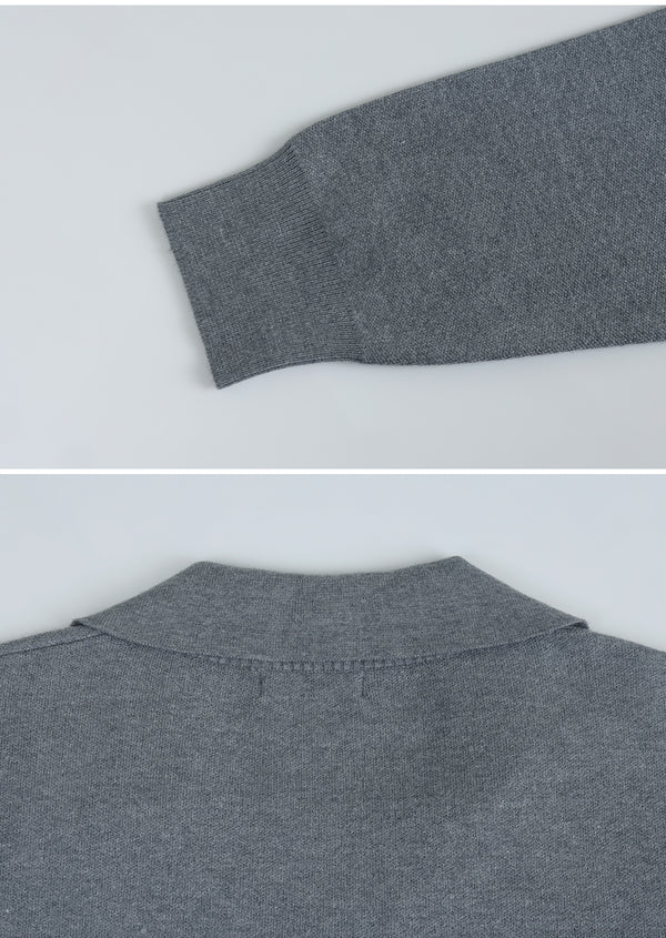 Base Open Collar Loose Fit Knit