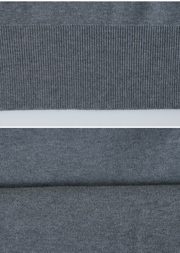 Base Open Collar Loose Fit Knit