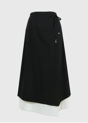Beguile Unbalance Strap Long Skirt