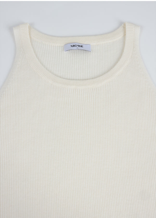 Belita Hairy Knit-Wool Sleeveless Setup