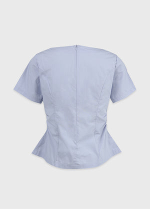 Bellflower Heart Neck Slit Blouse