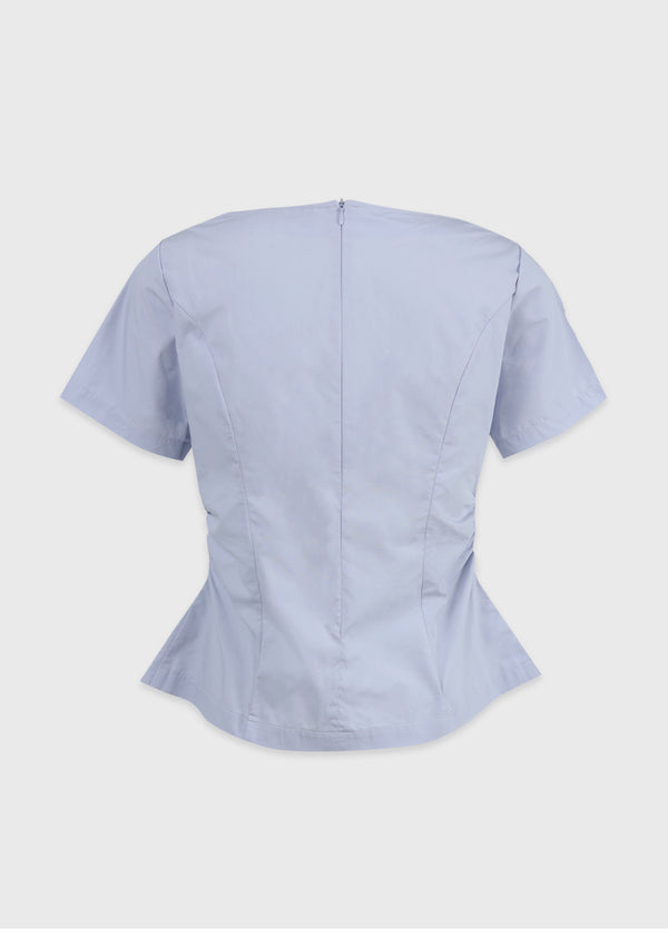 Bellflower Heart Neck Slit Blouse