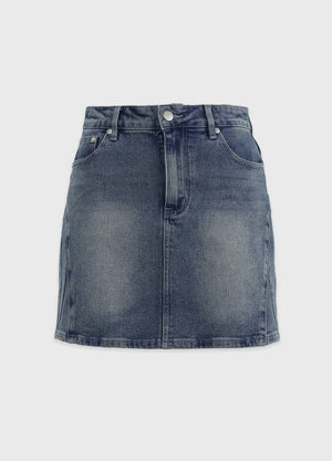 Beloved M-Point Denim Mini Skirt