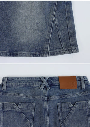 Beloved M-Point Denim Mini Skirt