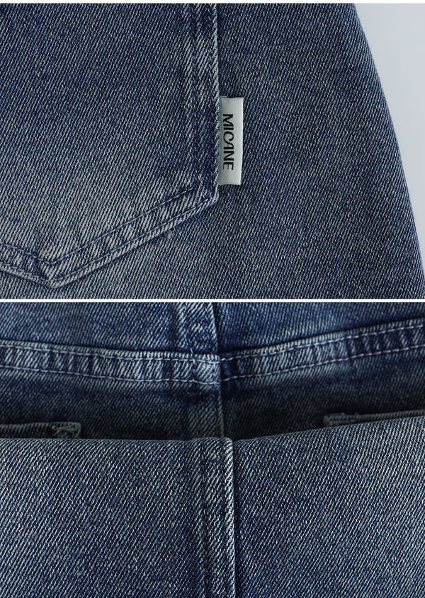 Beloved M-Point Denim Mini Skirt