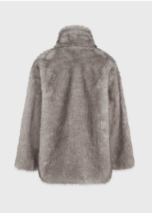 Bernice High Neck Half Fur Jacket