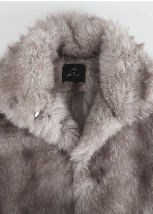 Bernice High Neck Half Fur Jacket