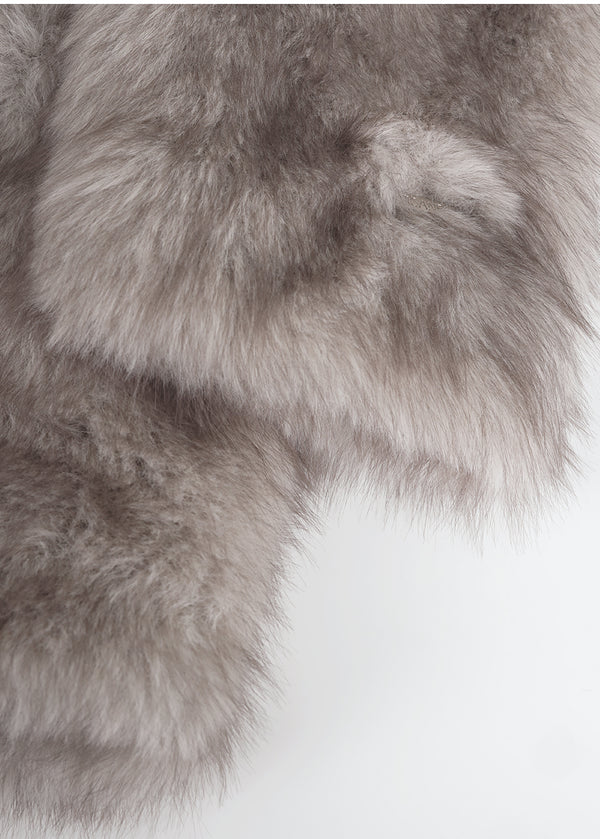 Bernice High Neck Half Fur Jacket