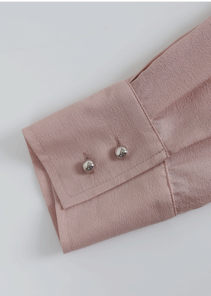 Billowy Flat-Collar Wrap Blouse