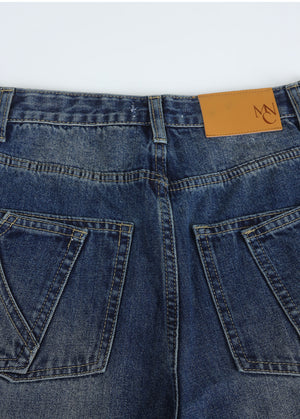 Blake Fringe Line Wide Denim Pants