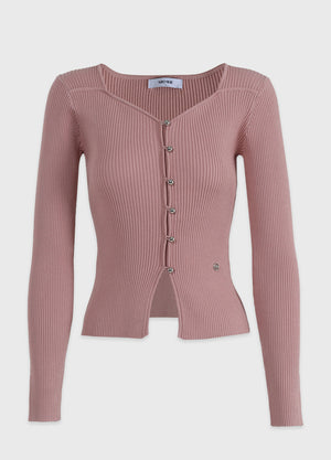 Bouquet Heart Neck Knit Sora