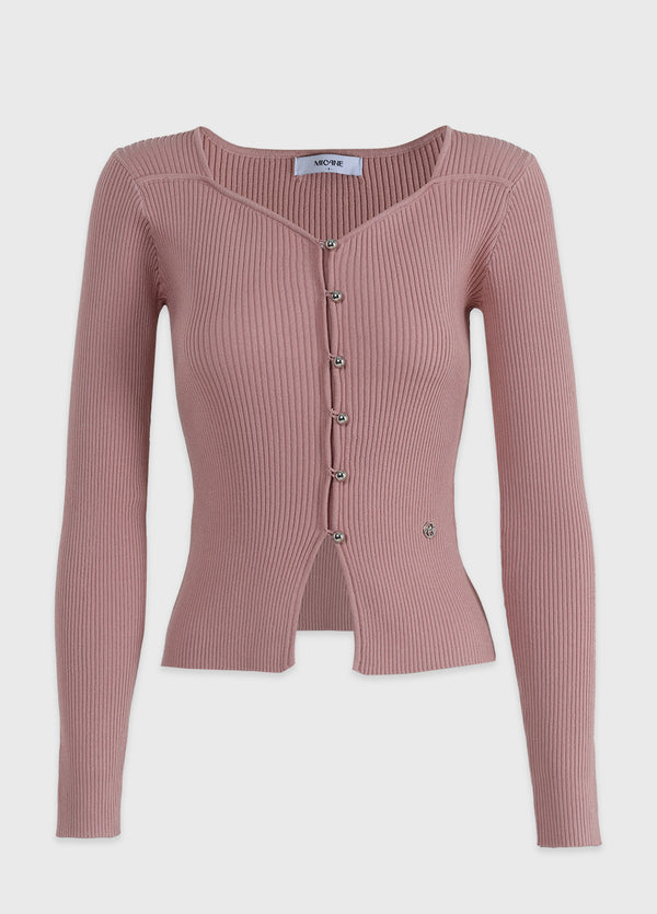 Bouquet Heart Neck Knit Sora