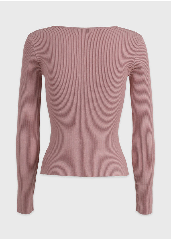 Bouquet Heart Neck Knit Sora