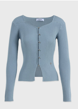 Bouquet Heart Neck Knit Sora