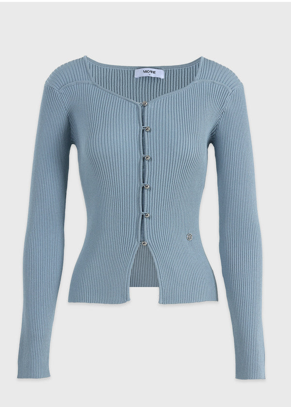 Bouquet Heart Neck Knit Sora