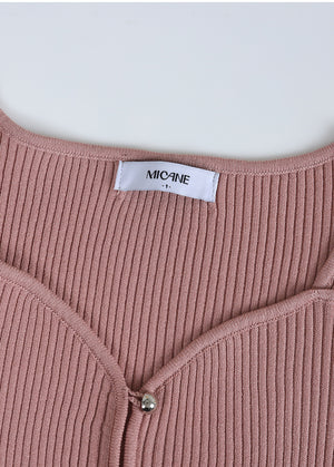 Bouquet Heart Neck Knit Sora