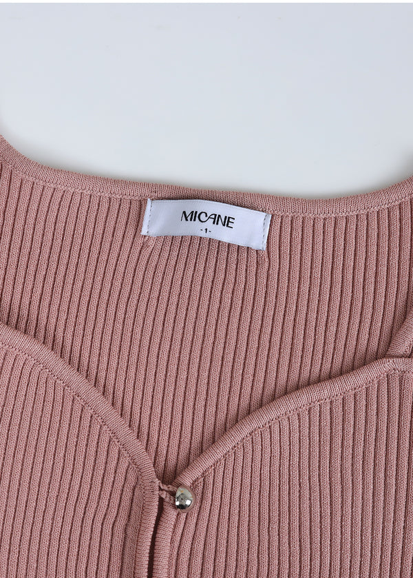 Bouquet Heart Neck Knit Sora
