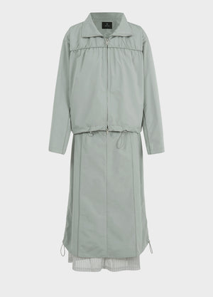 Crease Piping Shirring Long Skirt