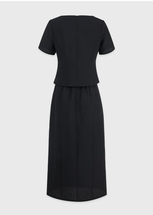 Deep Square Neck Blouse-Long Skirt Setup