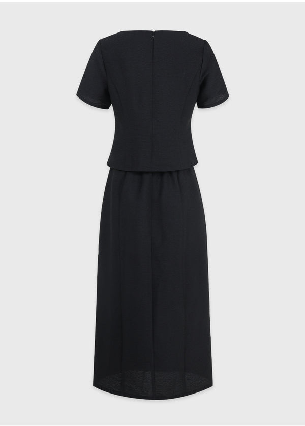 Deep Square Neck Blouse-Long Skirt Setup
