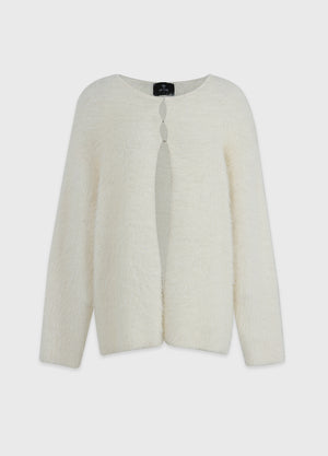 Dina Fur Cardigan- Satin Dress Setup