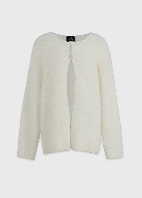 Dina Fur Cardigan- Satin Dress Setup