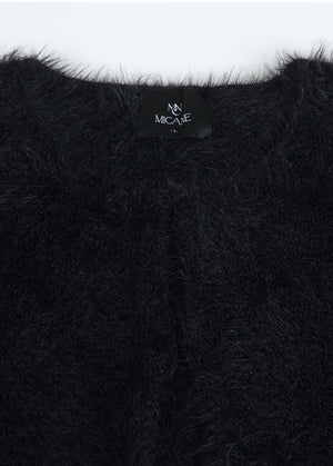 Dina Fur Cardigan- Satin Dress Setup