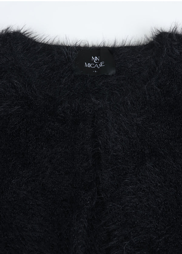 Dina Fur Cardigan- Satin Dress Setup