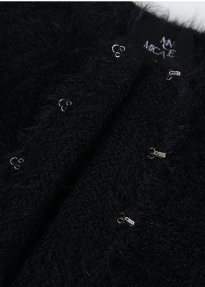 Dina Fur Cardigan- Satin Dress Setup