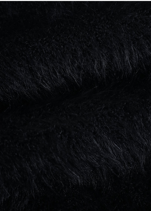 Dina Fur Cardigan- Satin Dress Setup