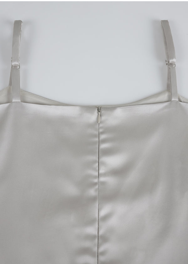 Dina Fur Cardigan- Satin Dress Setup