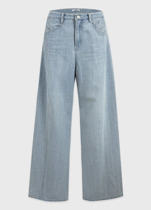 Drew Line Wide Denim Pants
