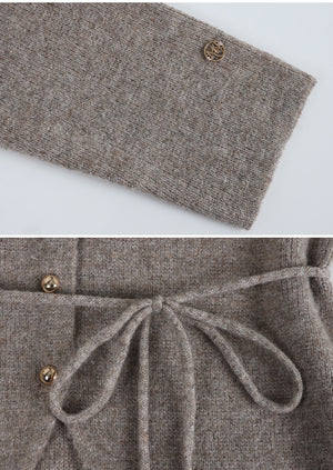 Even Wool V-Neck Strap Cardigan