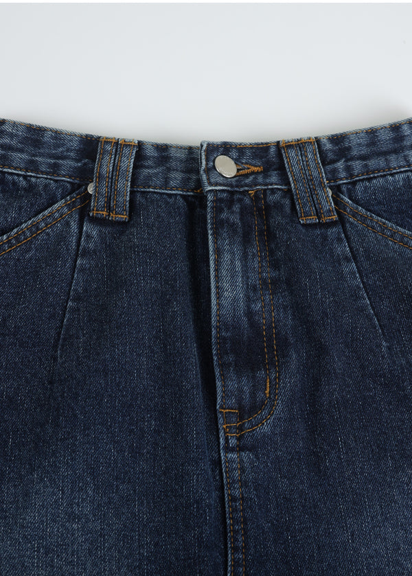 Finly Fringe Denim Long Skirt