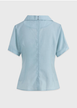 Florescence Flat-Collar Wrap Blouse