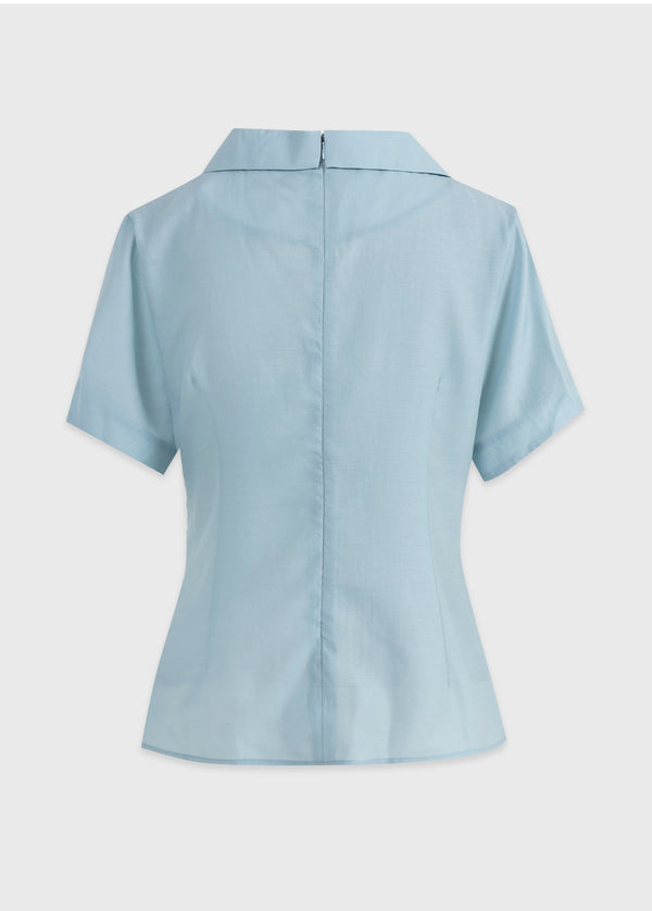 Florescence Flat-Collar Wrap Blouse