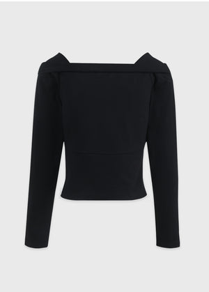 Florist Off-Shoulder Tee Black