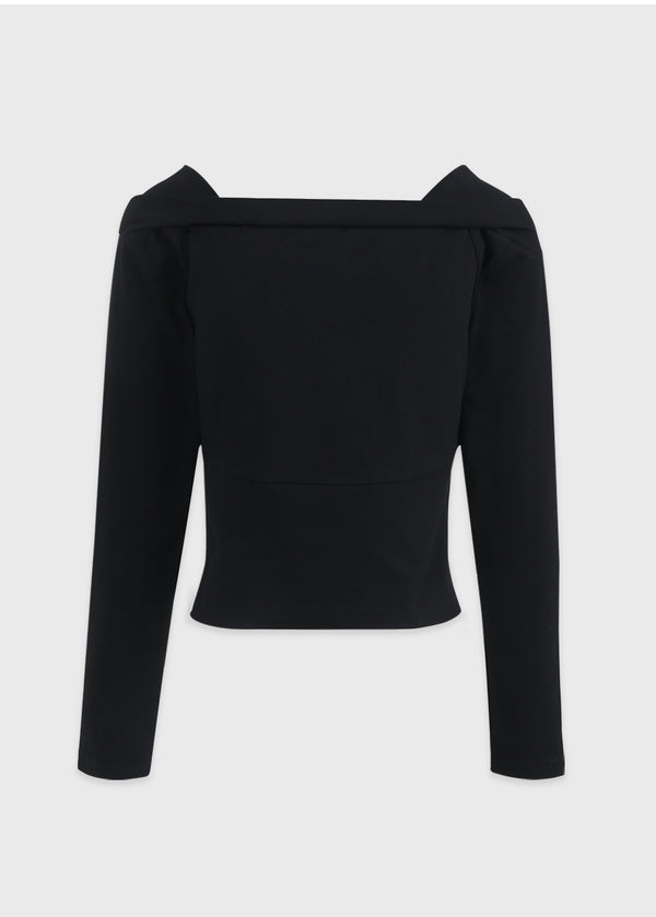 Florist Off-Shoulder Tee Black