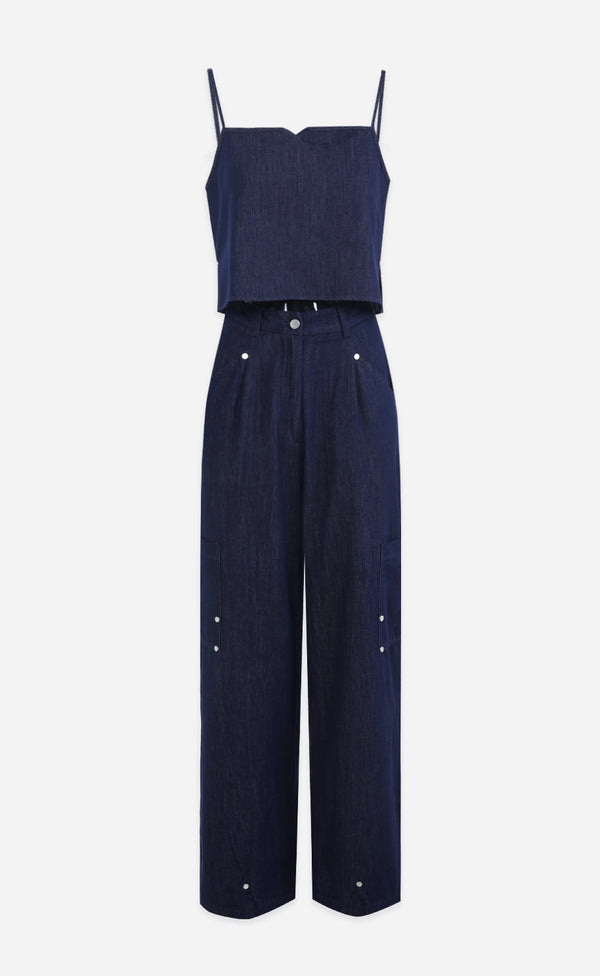 Freedom Denim Bustier-Cargo Pants Setup