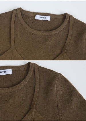 Hug Buckle Point Layered Knit