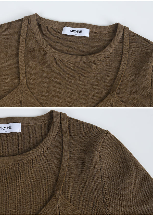 Hug Buckle Point Layered Knit
